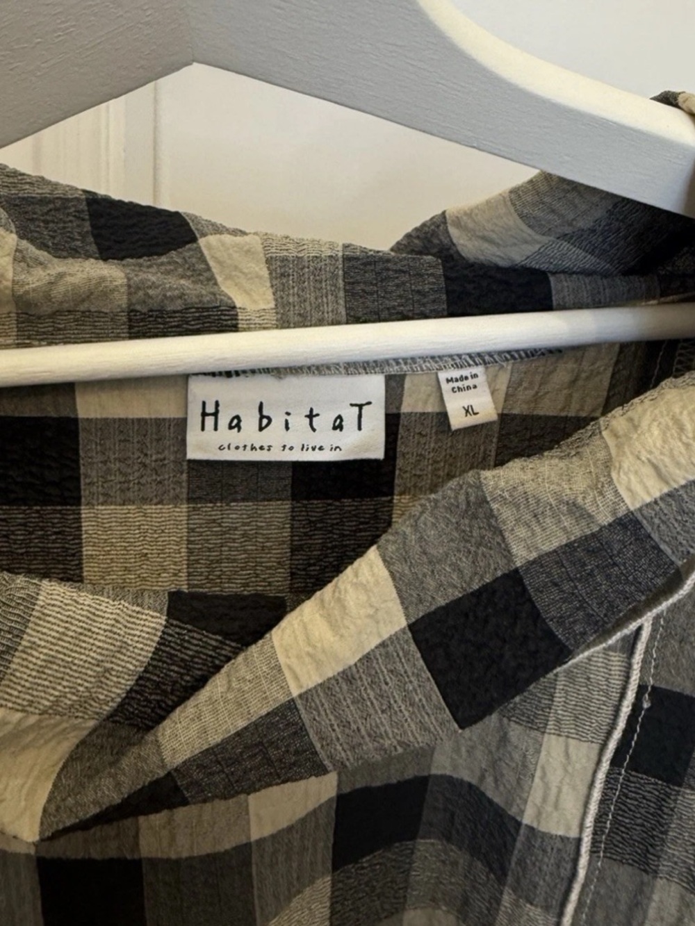 HABITAT WOMENS PLAID CHECK CRINKLE SHIRT XL - Picture 4 of 5